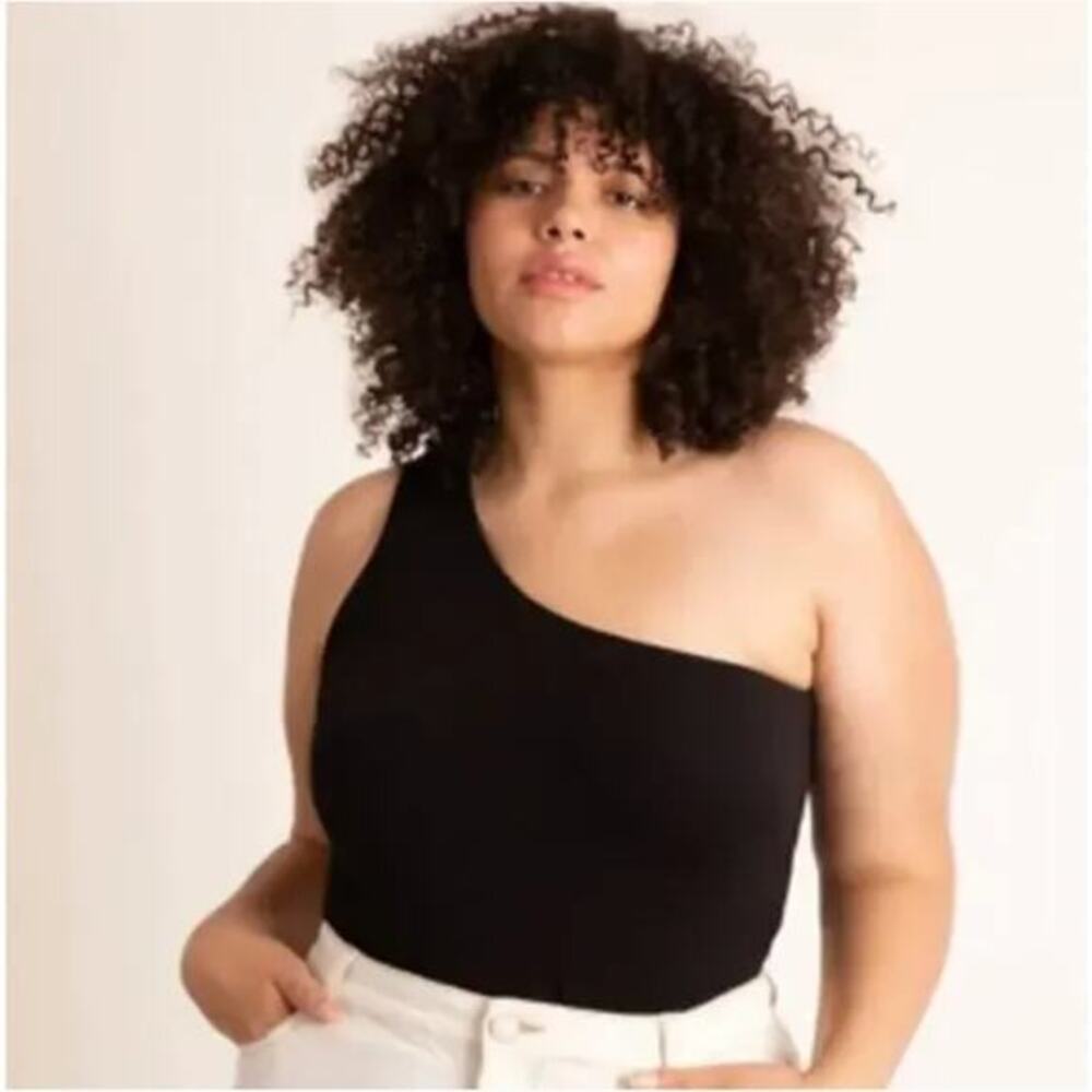 New! Eloquii One Shoulder Bodysuit black, women plus size 22/24